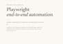 create playwright automation testing scripts
